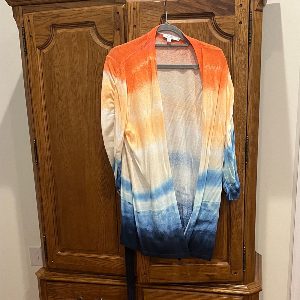 Chico's Orange and Cream Knit Top